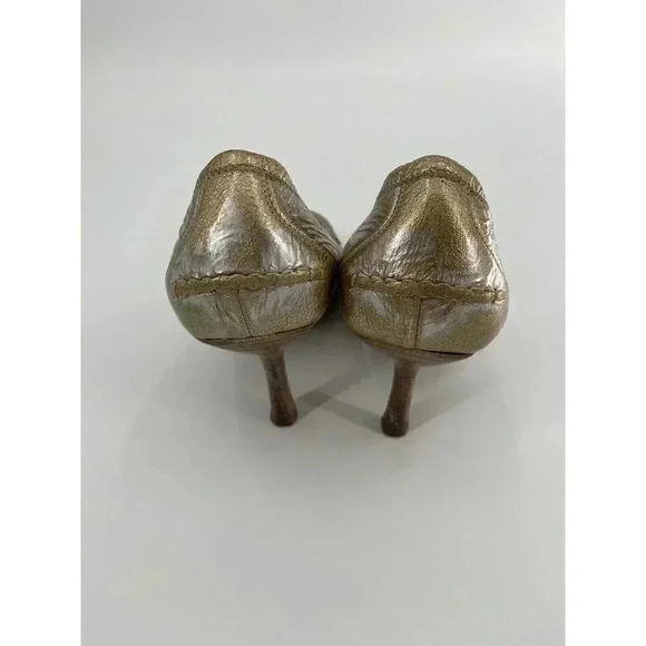 MATERIA PRIMA G. FANTINI Womens Pumps sz 39 Italy 9 Gold Silver Leather heels - Picture 5 of 7